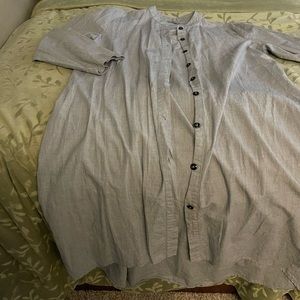 Long Button Up Blouse